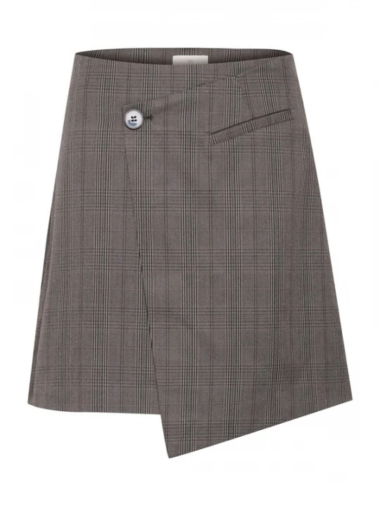 Foto van product Kaffe Rok 'Dori' grijs / lichtgrijs / zwart