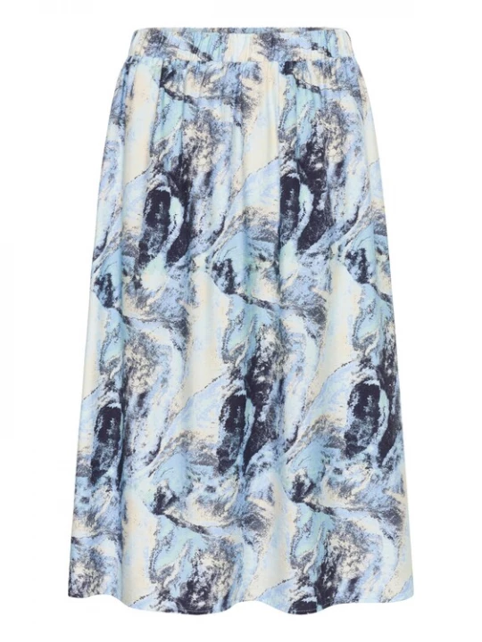 Foto van product Kaffe Rok 'Jasmin' beige / blauw