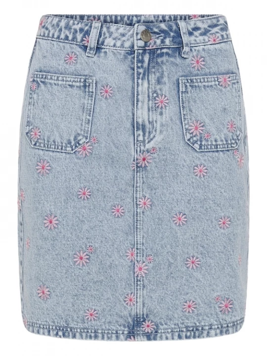 Foto van product Kaffe Rok 'KABabena' blauw denim / rosa