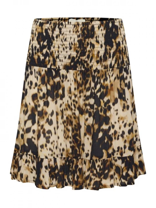 Foto van product Kaffe Rok 'KAThora Amber' lichtbeige / bruin / donkerbruin