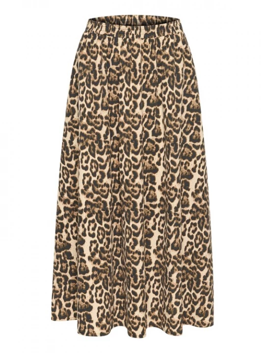Foto van product Kaffe Rok 'Leopra' beige / bruin / zwart