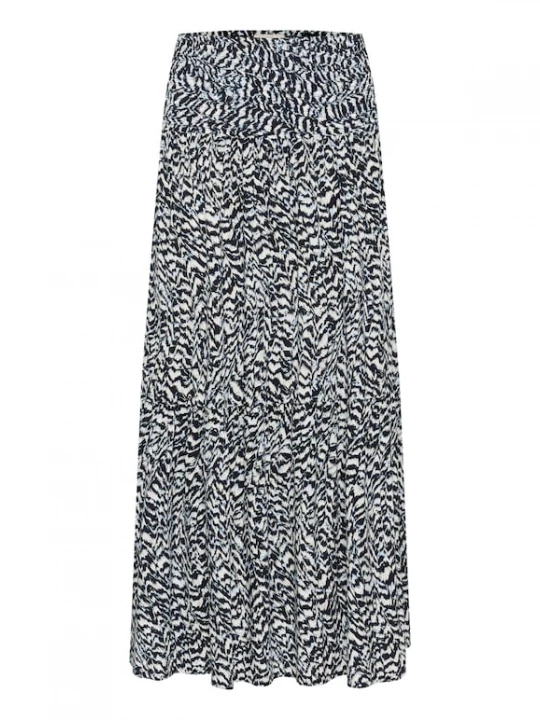 Foto van product Kaffe Rok lichtbeige / navy / lichtblauw