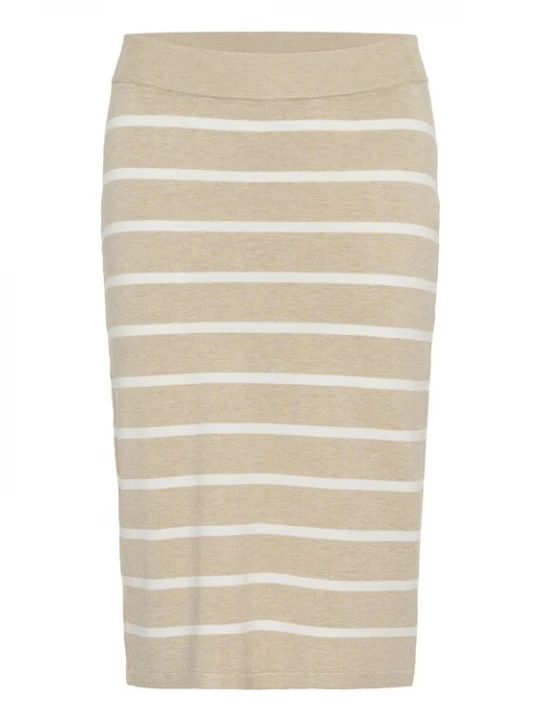 Foto van product Kaffe Rok 'Lizza' beige / wit