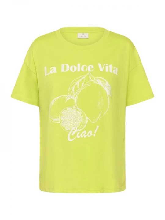 Foto van product Kaffe Shirt 'KAChelsea' neongroen / wit