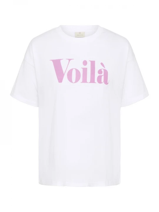 Foto van product Kaffe Shirt 'KAfreja' lichtroze / wit