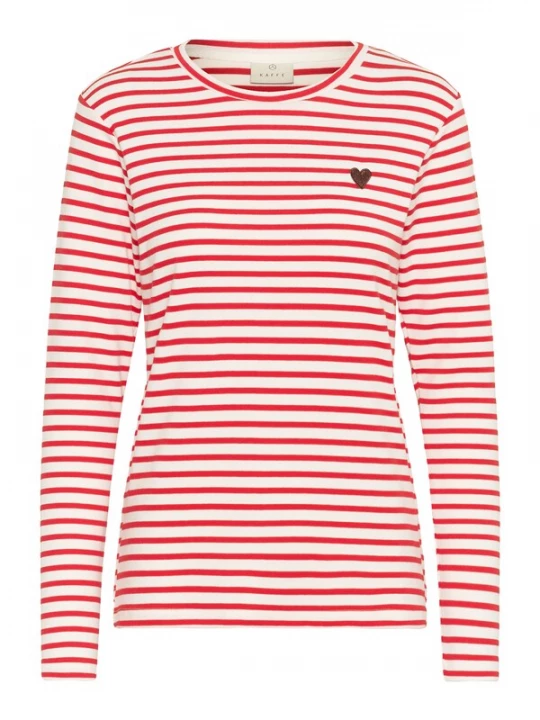 Foto van product Kaffe Shirt 'KALiddy' bruin / rood / wit