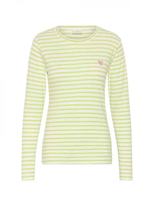 Foto van product Kaffe Shirt 'KALiddy' grasgroen / rosa / wit
