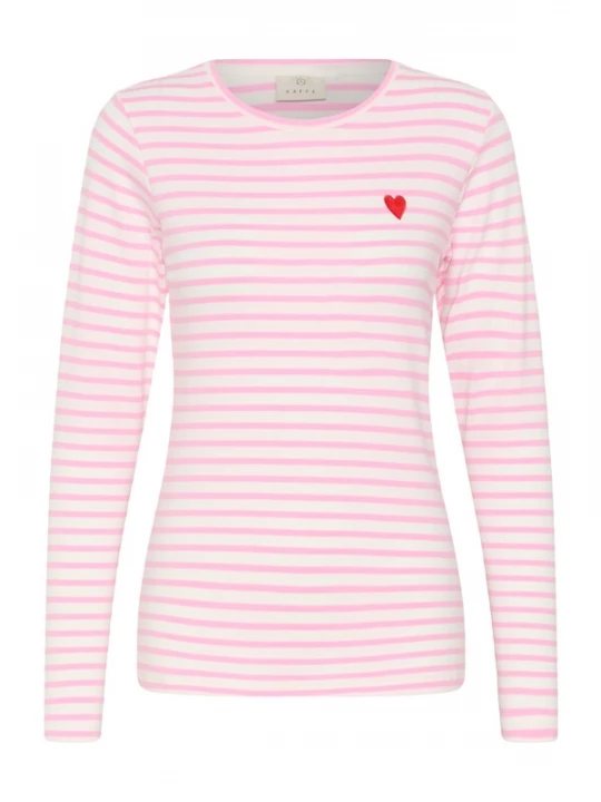 Foto van product Kaffe Shirt 'KALiddy' lichtroze / rood / wit