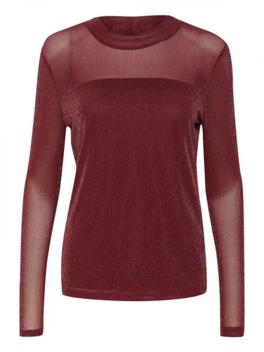 Foto van product Kaffe Shirt 'KAOlga' wijnrood / zilver