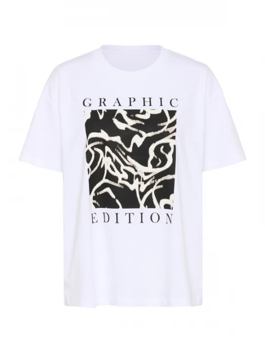 Foto van product Kaffe Shirt 'KAVivie' crème / donkerbeige / zwart / wit
