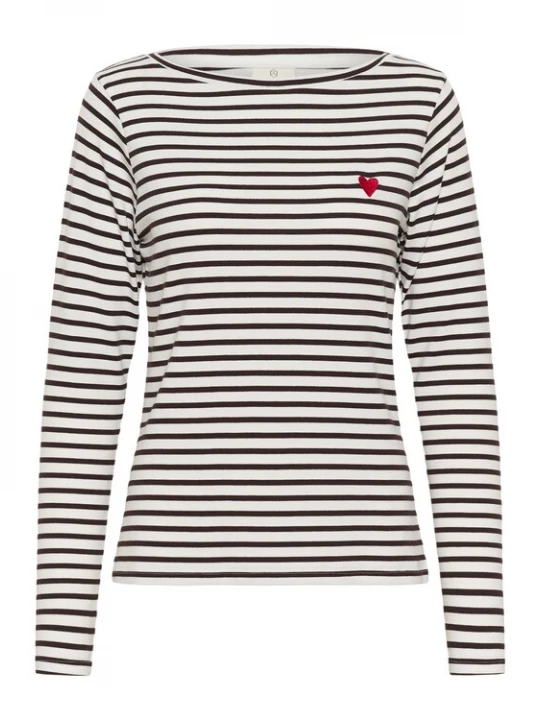 Foto van product Kaffe Shirt knalrood / zwart / offwhite