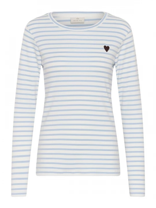 Foto van product Kaffe Shirt 'Liddy' lichtblauw / wit