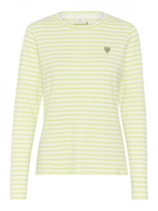 Foto van product Kaffe Shirt 'Liddy' lichtgroen / wit