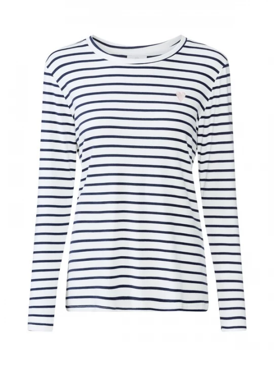 Foto van product Kaffe Shirt 'Liddy' marine / wit