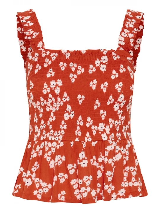 Foto van product Kaffe Top 'Amber' rood / zwart / wit