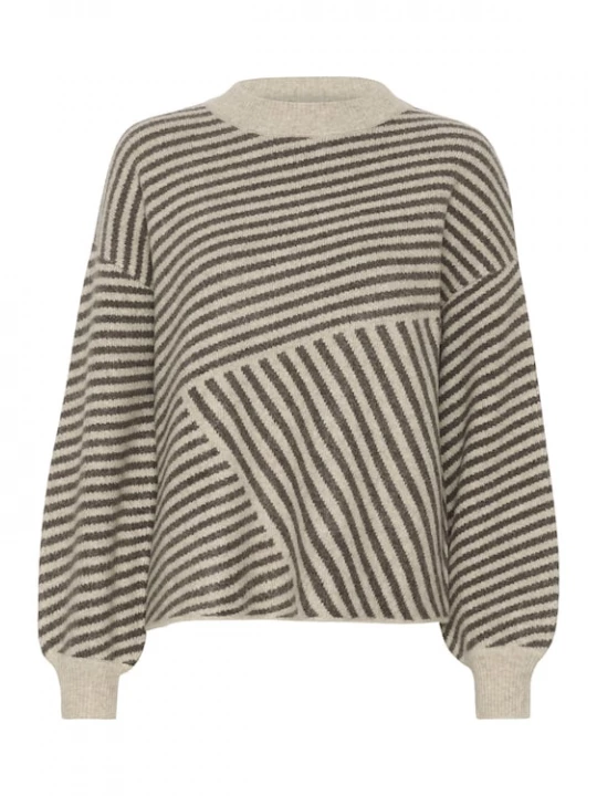 Foto van product Kaffe Trui 'KA Verana' beige gemêleerd / grijs
