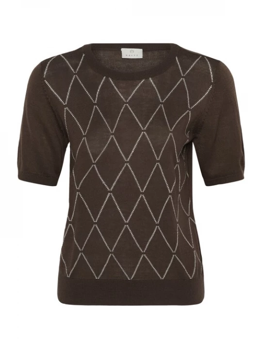 Foto van product Kaffe Trui 'KAnora Harlequin' bruin / wit