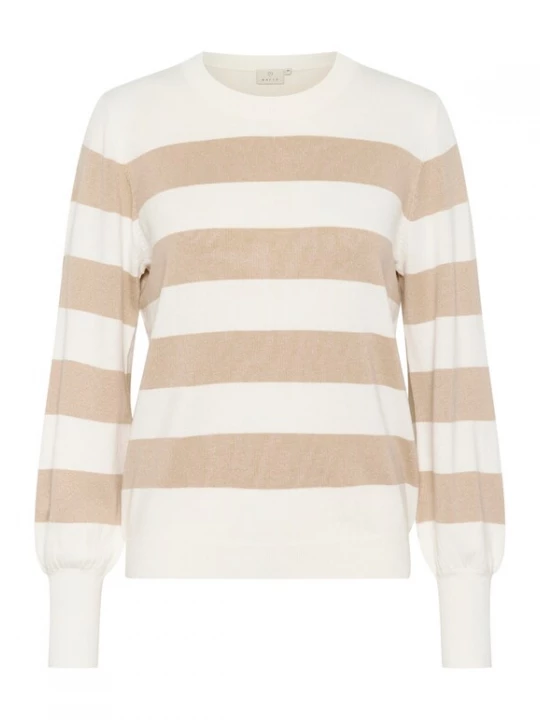 Foto van product Kaffe Trui 'Lizza' taupe / wit