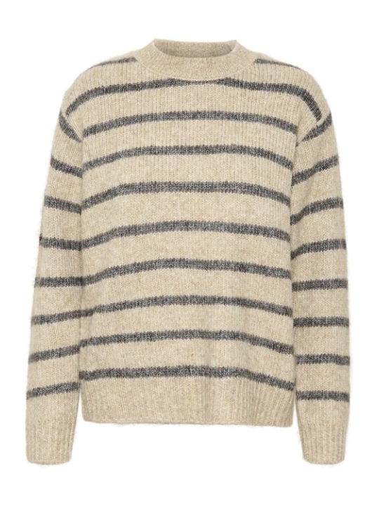 Foto van product Kaffe Trui 'Trina' beige gemêleerd / zwart