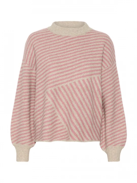 Foto van product Kaffe Trui 'Verana' greige / pink
