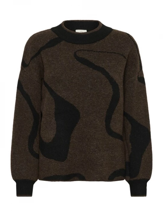 Foto van product Kaffe Trui 'Wilma' bruin / zwart