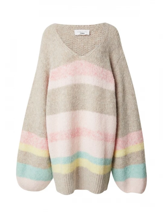 Foto van product Kamila Šikl Gebreide jurk beige / blauw / geel / rosa