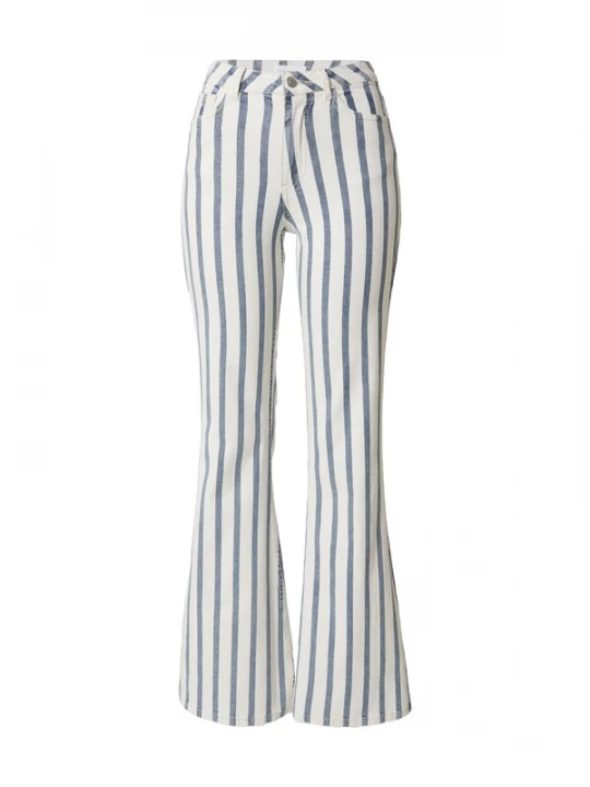 Foto van product Kamila Šikl Jeans 'Striped flared jeans' blauw / wit