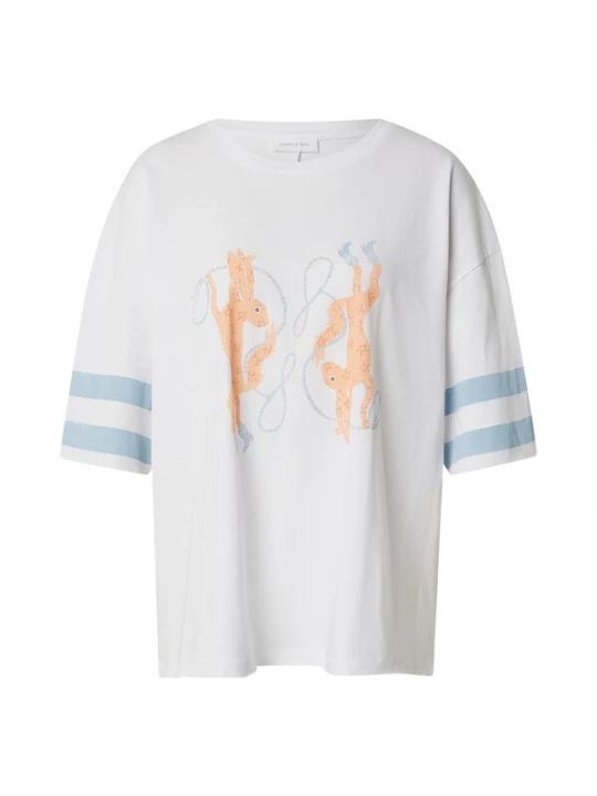 Foto van product Kamila Šikl Shirt lichtblauw / oranje / wit