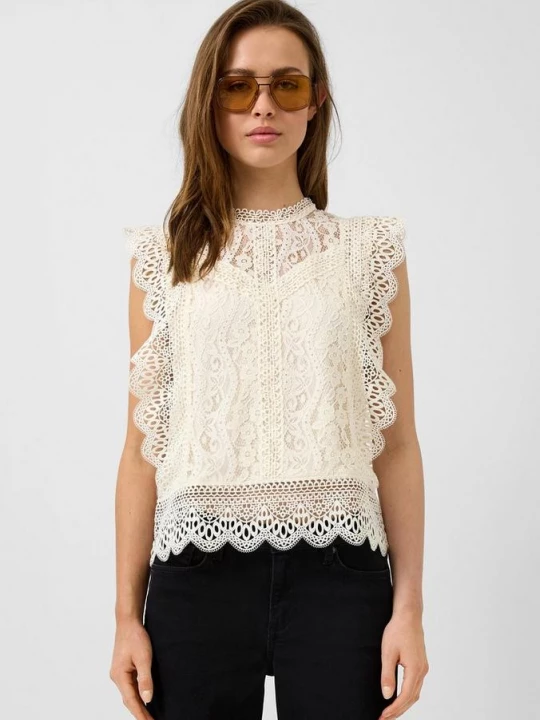 Foto van product Kanten blouse top QS crème