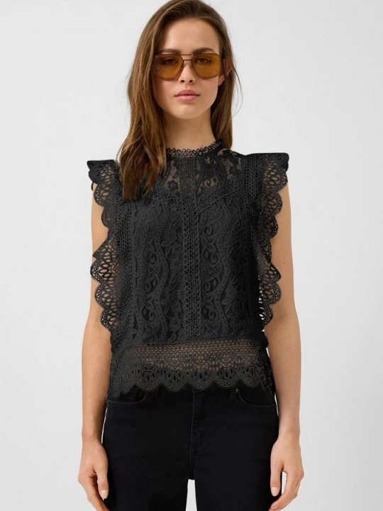 Foto van product Kanten blouse top QS zwart