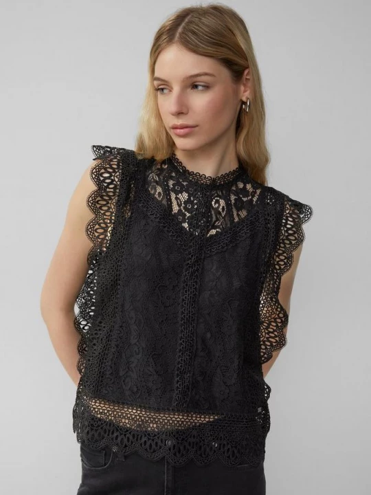 Foto van product Kanten blouse top QS zwart