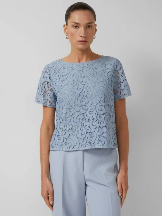 Foto van product Kanten overhemd met viscose voering s.Oliver blauw