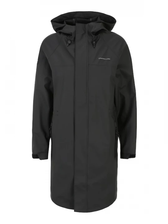 Foto van product Kapten & Son Tussenjas 'Everyday Rain Jacket Long' zwart