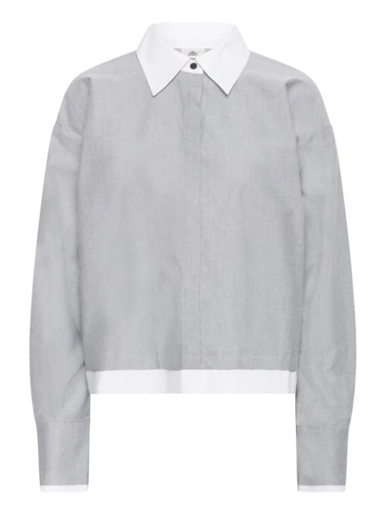 Foto van product KAREN BY SIMONSEN Blouse 'KBDeborah Tessa' grijs / wit