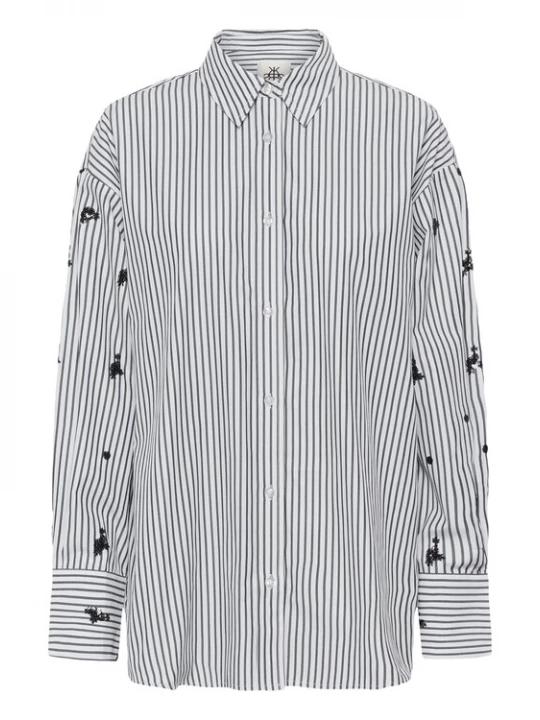 Foto van product KAREN BY SIMONSEN Blouse 'KBEgoni' smoky blue / wit
