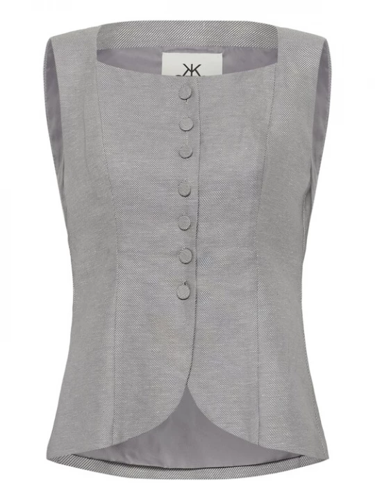 Foto van product KAREN BY SIMONSEN Bodywarmer 'KBVia' grijs gemêleerd / wit