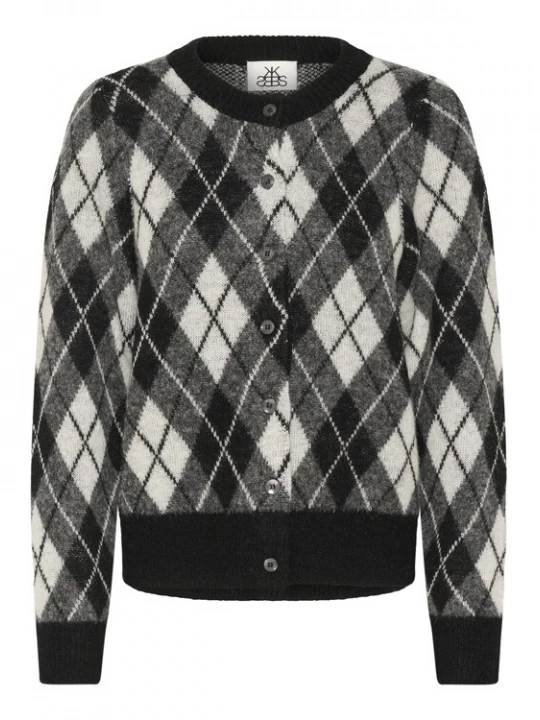 Foto van product KAREN BY SIMONSEN Gebreid vest 'KBConstantine' grijs / zwart / wolwit