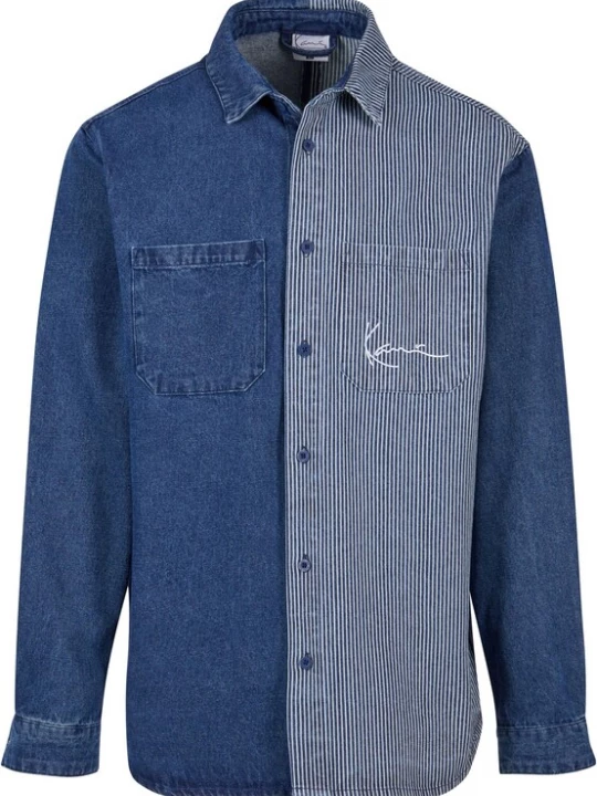 Foto van product Karl Kani Overhemd blauw denim / wit