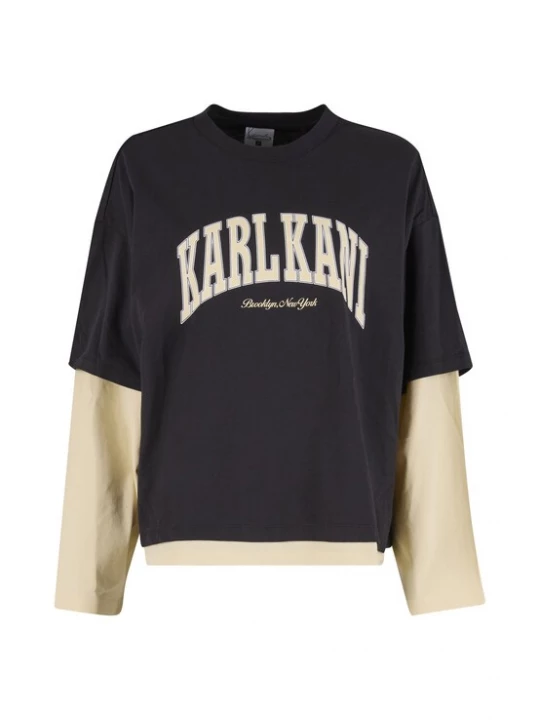 Foto van product Karl Kani Shirt 'College' chamois / zwart / wit