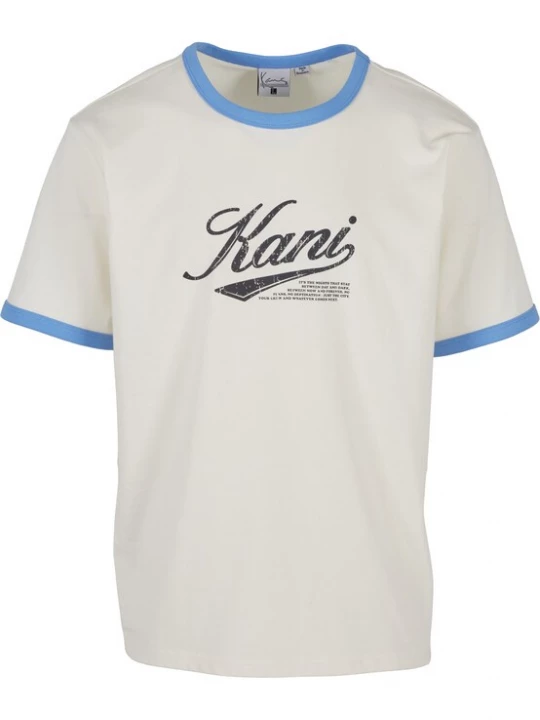 Foto van product Karl Kani Shirt 'Cursive Varsity' blauw / zwart / offwhite