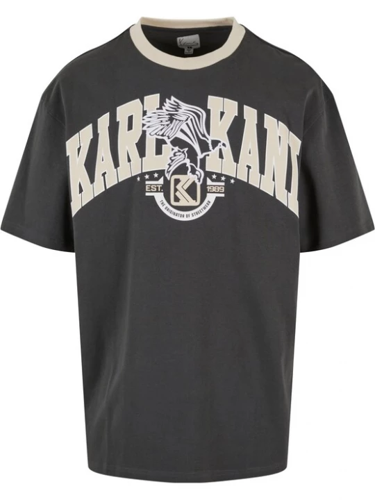 Foto van product Karl Kani Shirt 'Eagle' pasteelgeel / antraciet / wit