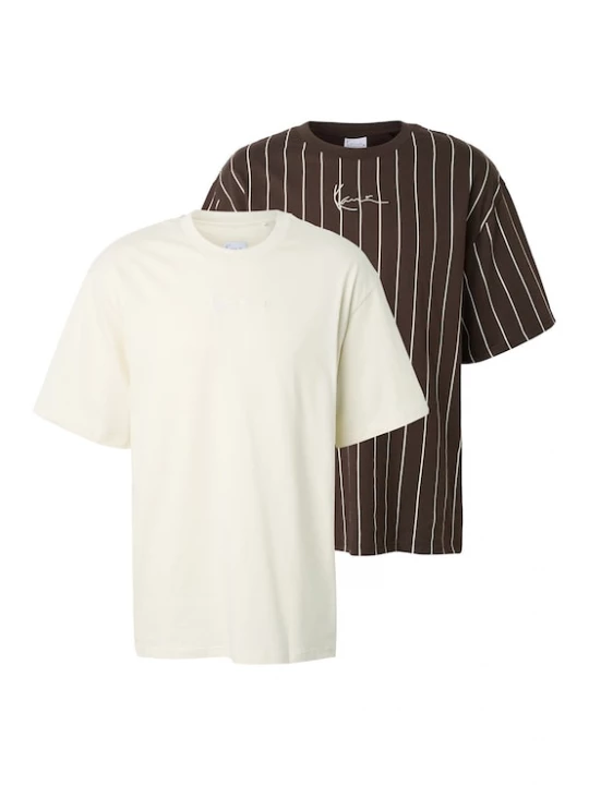 Foto van product Karl Kani Shirt 'Essential' donkerbruin / offwhite