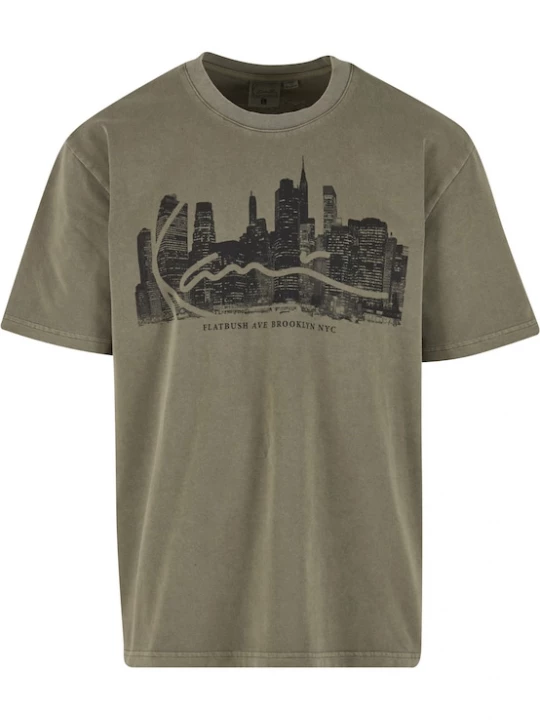 Foto van product Karl Kani Shirt 'Skyline' kaki / zwart