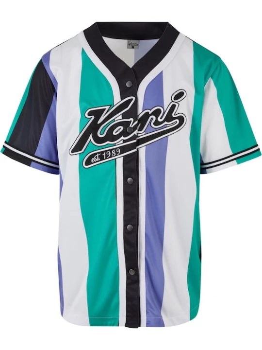 Foto van product Karl Kani Shirt smoky blue / jade groen / zwart / wit