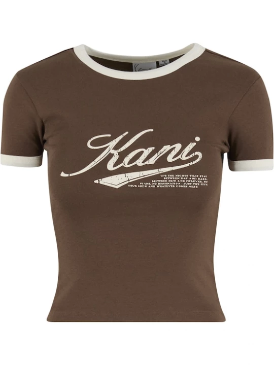 Foto van product Karl Kani Shirt 'Varsity' lichtbeige / chocoladebruin