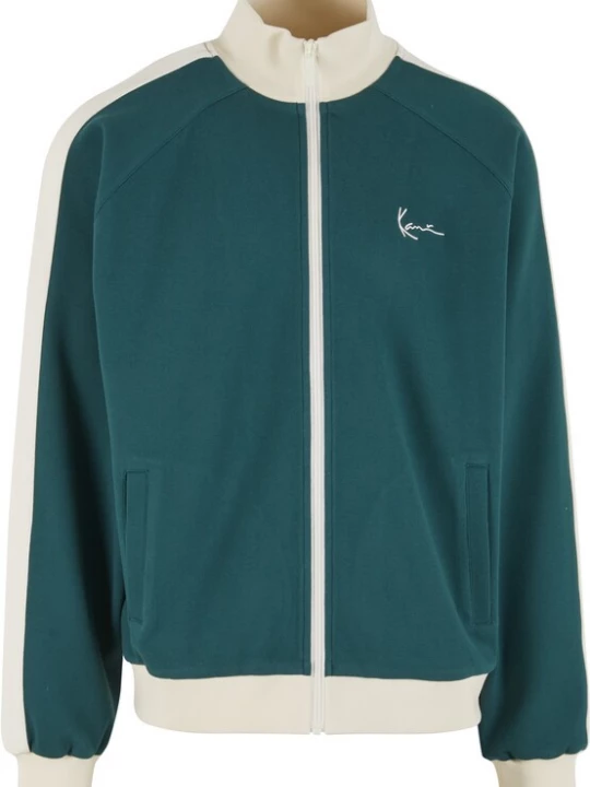 Foto van product Karl Kani Sweatvest 'Signature' lichtbeige / petrol