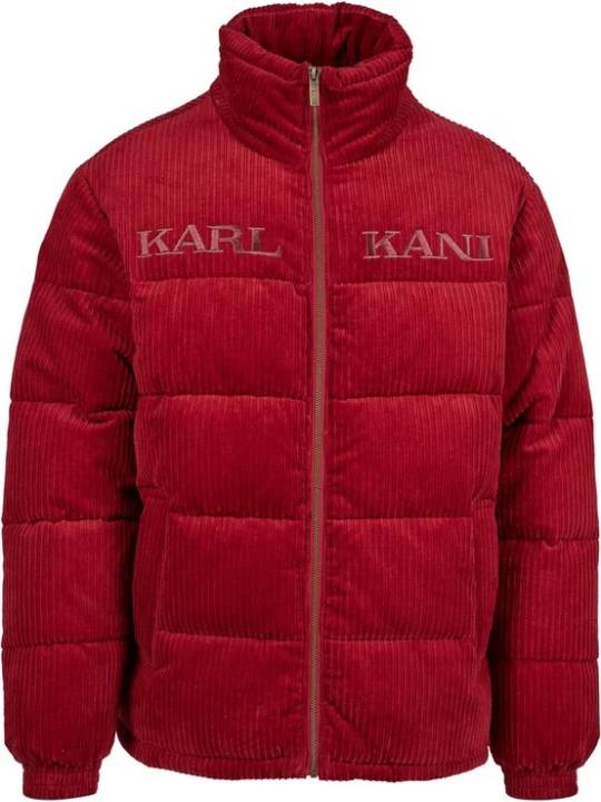 Foto van product Karl Kani Winterjas 'Retro Corduroy' robijnrood / cranberry