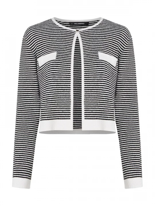 Foto van product Karl Lagerfeld Gebreid vest 'Ikon' zwart / wit