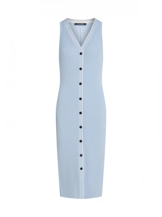 Foto van product Karl Lagerfeld Gebreide jurk lichtblauw / wit