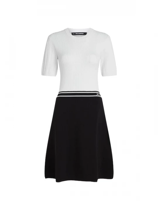 Foto van product Karl Lagerfeld Gebreide jurk zwart / wit